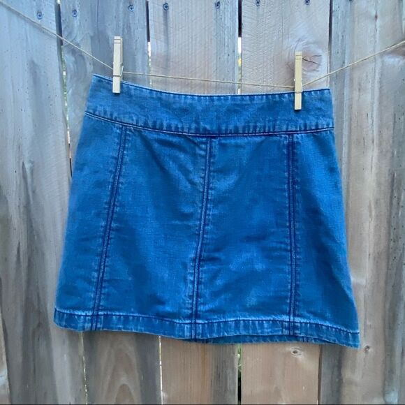 Free people denim mini skirt size 6 - Picture 1 of 7